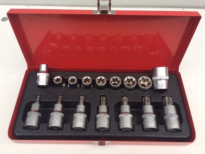 Trusa tubulare torx euro E-uri biti 1/2 16 piese