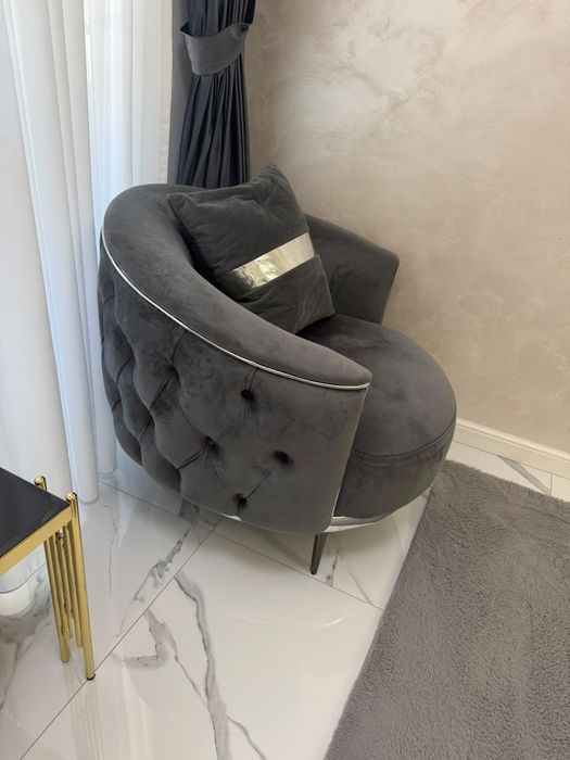 Canapea + Fotolii Chesterfield Lux Noi