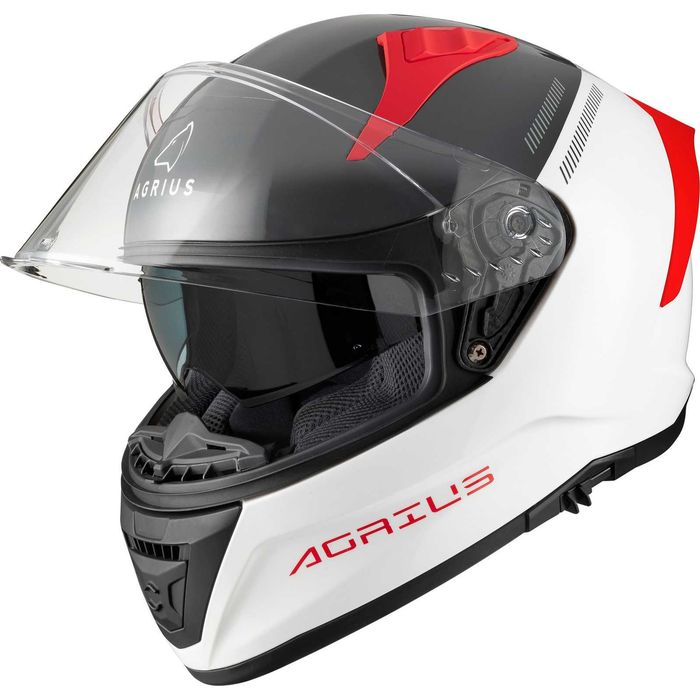 Casca moto integrala full face Agrius Storm Banshee Alb - cu ochelari