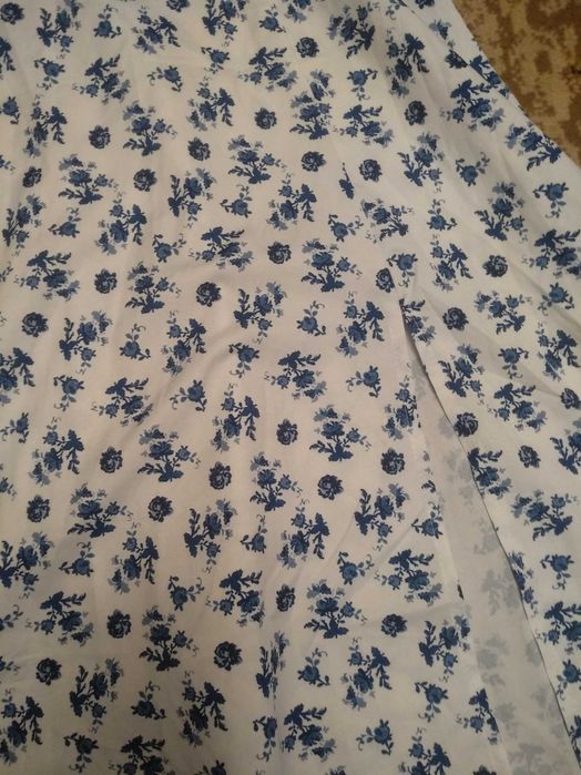 Платье сарафан белый с цветочками крестьянка