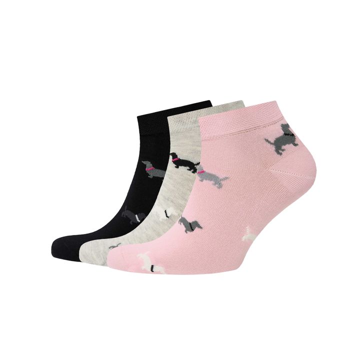 Комплект от 3 чифта дамски/детски терлици с десен на кученца