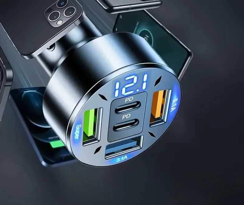 incarcatoare auto fast charge 66w iPhone Samsung Xiaomi Huawei Honor