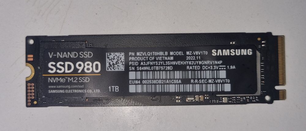 Samsung NVMe SSD 980 1 tb