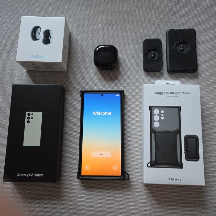Samsung Galaxy S23 Ultra 512GB/12GB Cream | Техномаркет (Касова бележка) + Rugged Кейс (+ Опция Buds Live)