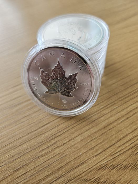 Monede argint pur Maple Leaf 1Oz uncie 9999 bullion lingou