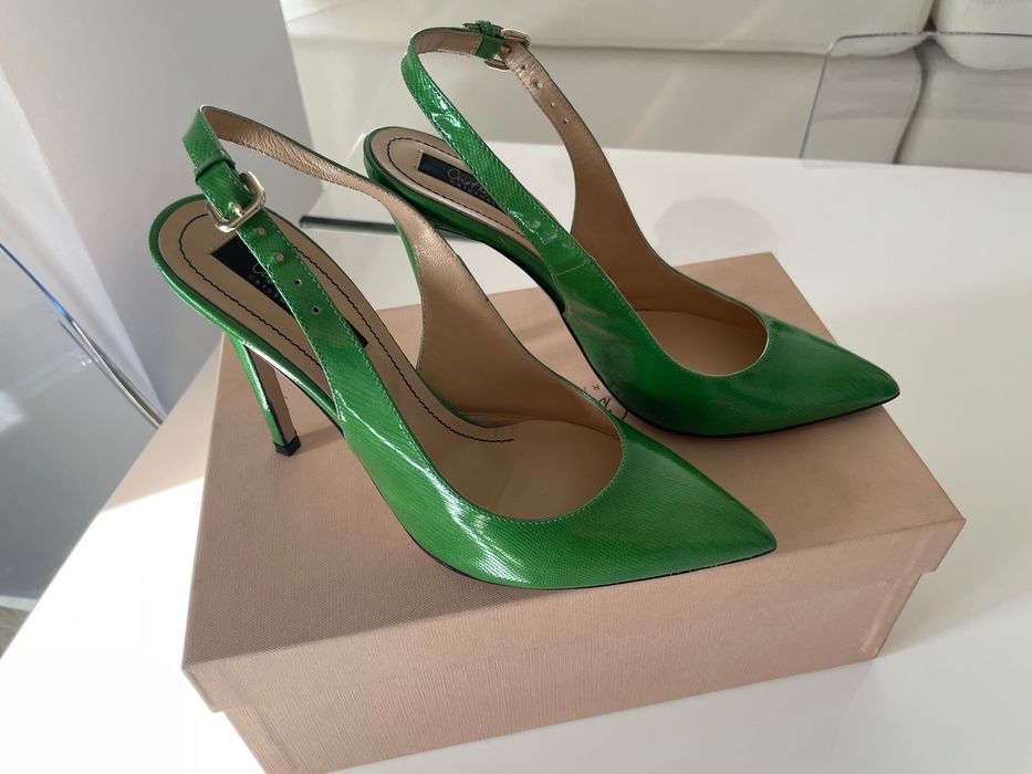 Pantofi Musette verzi lac