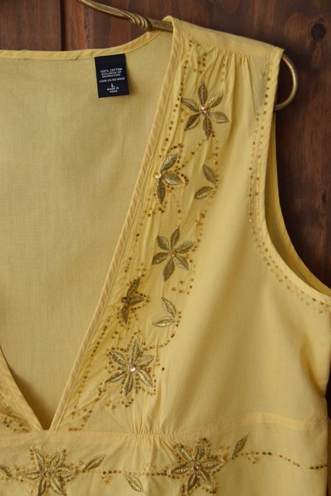 Bluză galbenă made in India, 100% bumbac