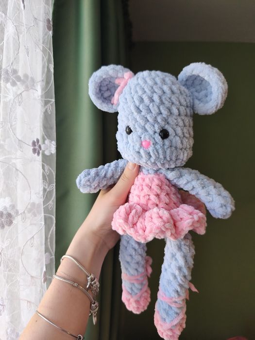 Jucărie pluș Șoricel Balerină – handmade, super catifelată