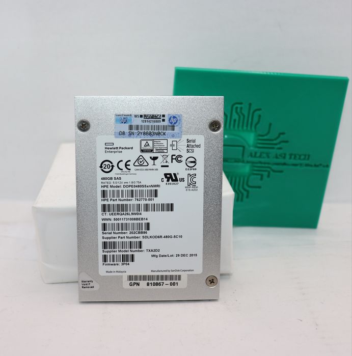 SSD SAS Enterprise HPE 480Gb DOPE0480S5XNNMRI 6G 2.5" TXA2D2 100%