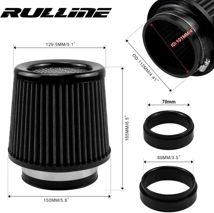 Спортен филтър RULLINE Черен 70-101mm