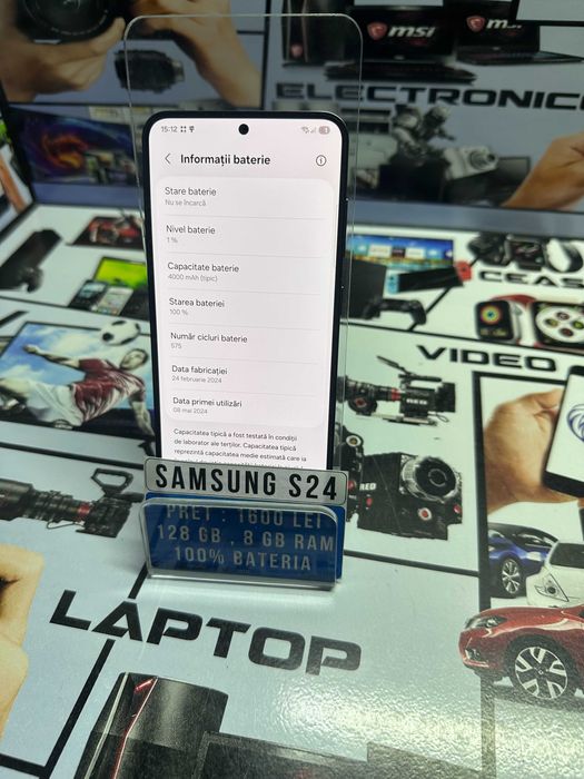 Samsung S24 / 128 GB / 8 GB RAM / 100%BAT-575 CICLURI / CreativAmanet