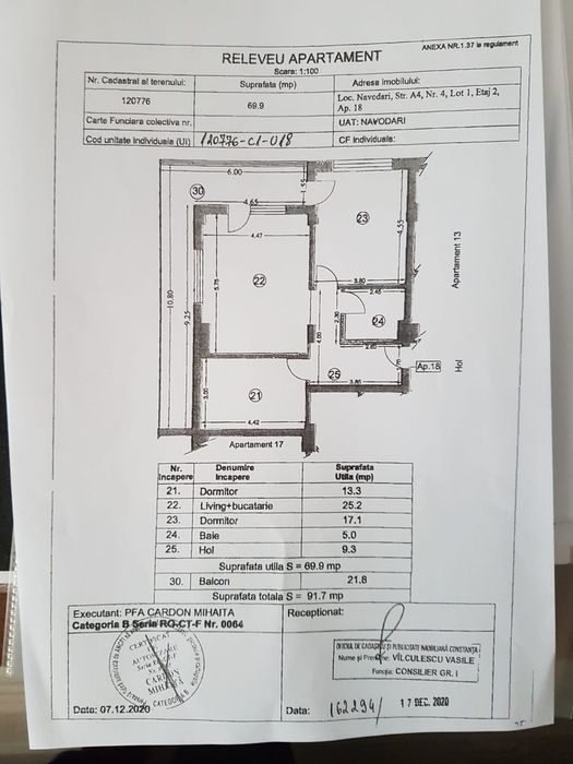 De vinzare ,schimb Apartament 3 camere 92 mp Mamaia Nord