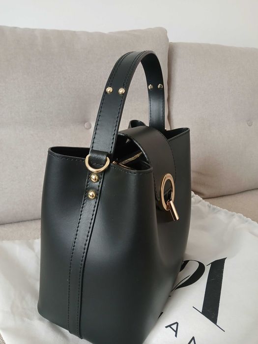 Geantă  din piele naturală  Diamanti Amelie neagră