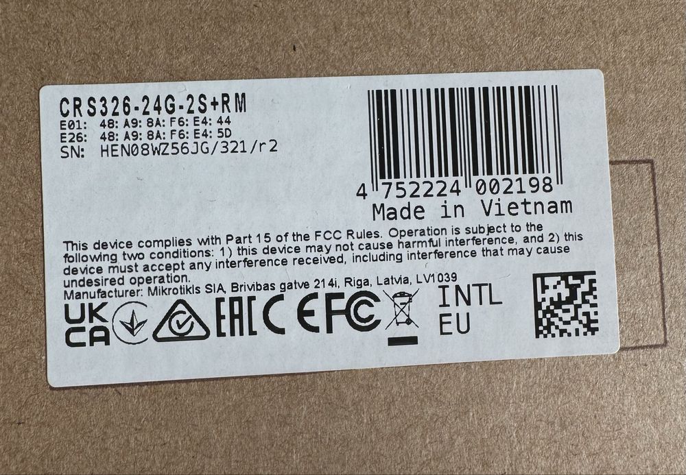 Коммутатор Cloud Router Switch Mikrotik