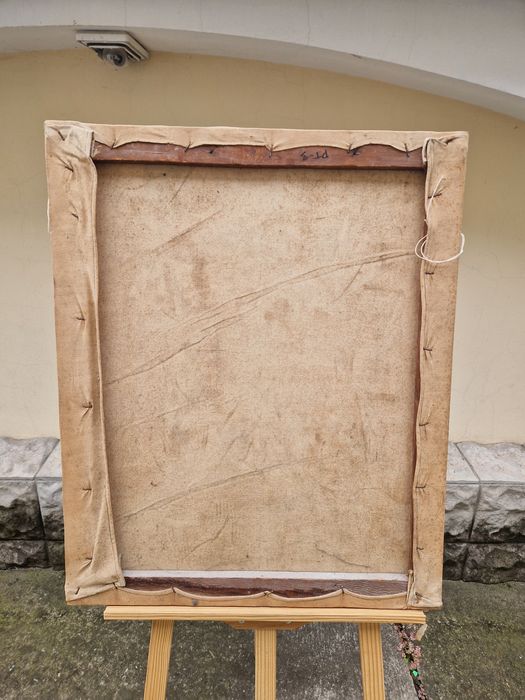 Страхотна антикварна картина масло върху платно