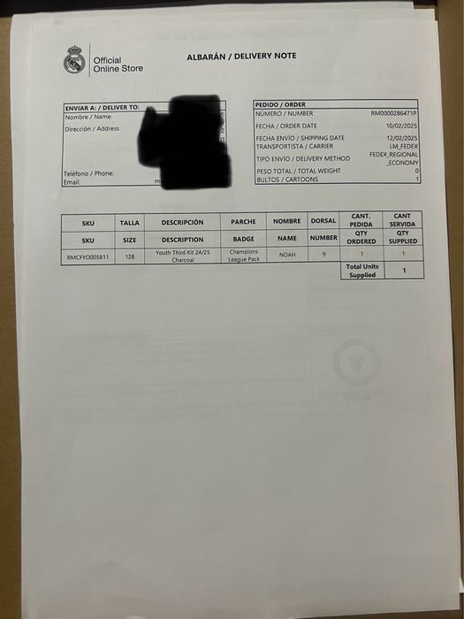 Costum de fotbal Real Madrid 128 cm