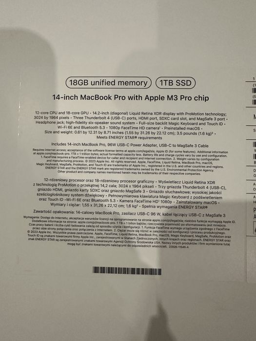 Macbook pro 14” M3pro