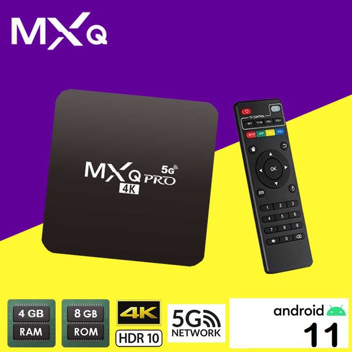 Нови 4K Android TV Box 2GB 16GB MXQ PRO Android TV 9 wifi play sto