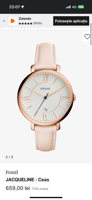 Ceas Fossil Jaquline curea din piele