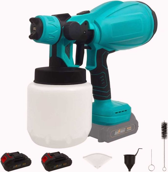 Нов акумулаторен пистолет за боядисване с 2 батерии на най-добра цена!