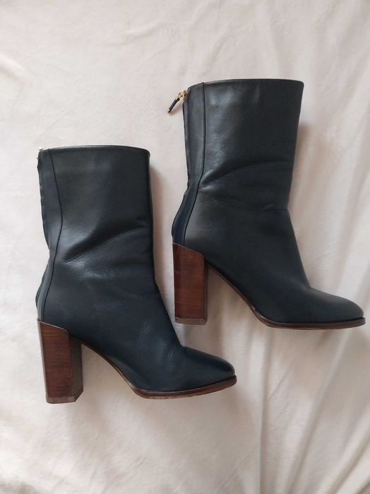 Оригинални боти Massimo Dutti естесвена кожа