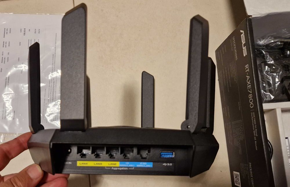 Гейминг рутер ASUS RT-AXE7800, Tri-Band, Wi-Fi 6E