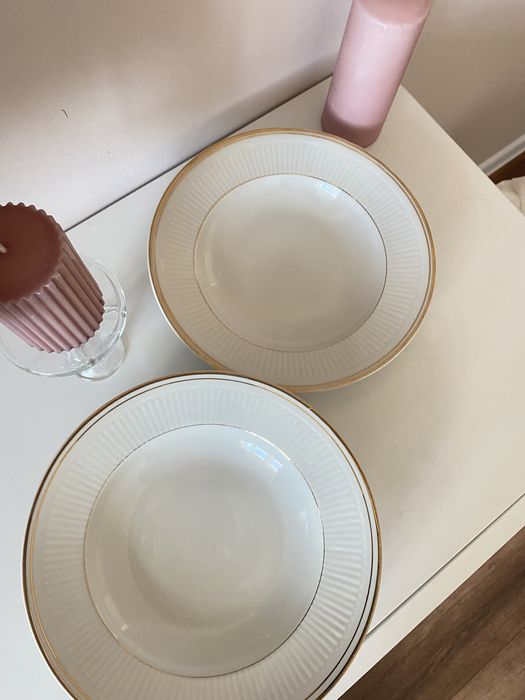 порцелан 6 броя чинии/дълбоки+ 3 за десерр