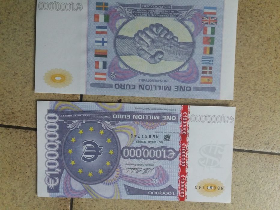 Банкнота 1000000 евро