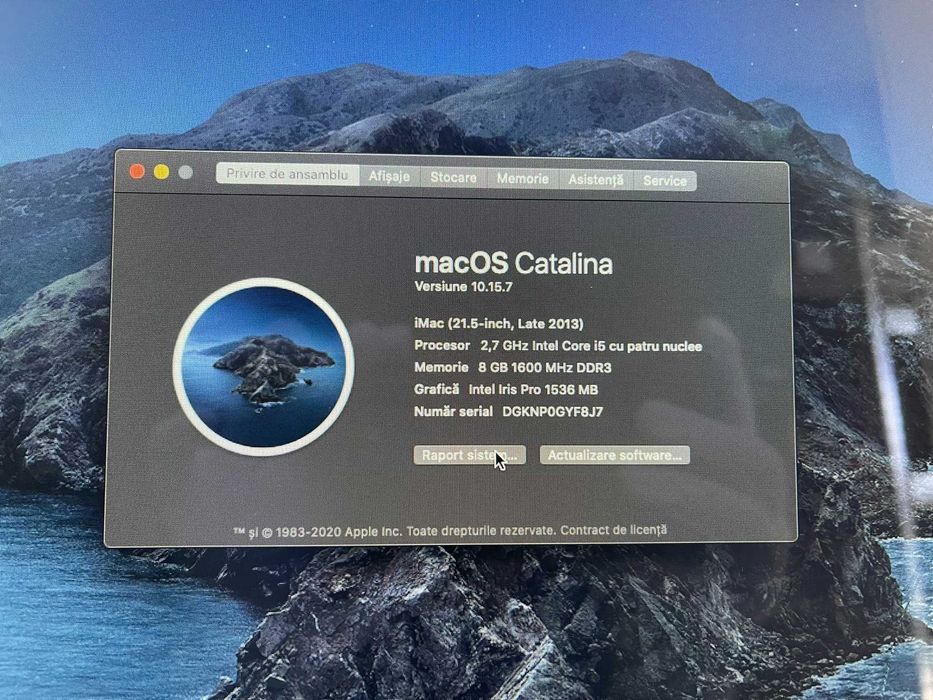 All-in-One Apple iMac 21.5" Full HD (Late 2013), Core i5-4570R, 8GB RAM, Fusion Drive 1.12TB, Intel Iris Pro 1.5GB, Tastatură Apple Cadou