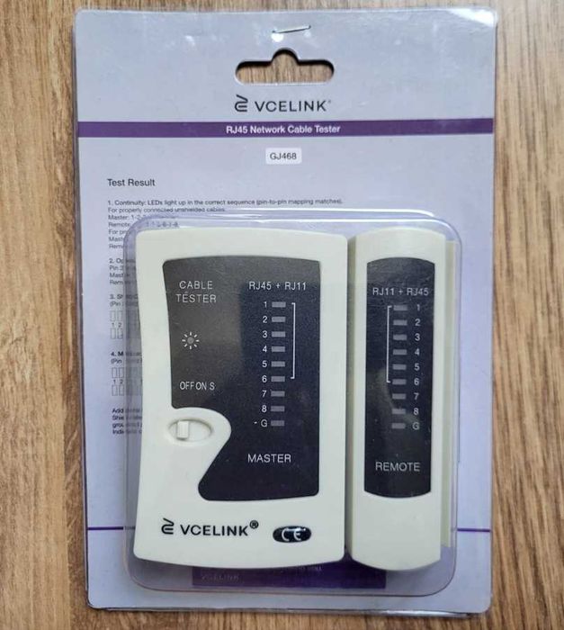 Tester Cablu Rețea VCELINK GJ468 – RJ45 / RJ11