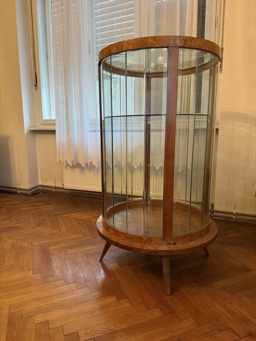Vitrina veche deosebita lemn cu furnir