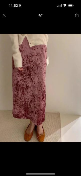 Юбка бархат розовая