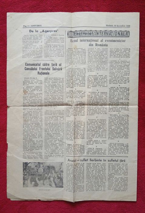Ziarul "Adevărul" (de Arad), nr. 1 și 2, 23-24 decembrie 1989