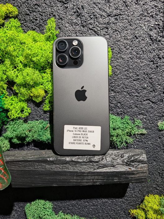 iPhone 16 Pro Max 256gb Black Neverlocked Baterie 97%/Fact+Garantie