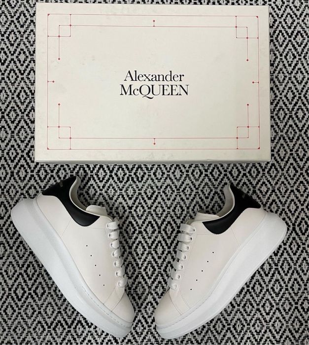 Alexander Mcqueen classic albi negri piele naturala