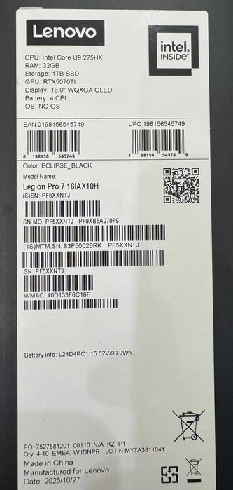 ноутбук Lenovo Legion Pro 7