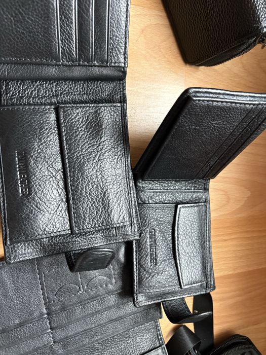 Лот от 6 бр. Мъжки Портфейли и Аксесоари - Естествена Кожа