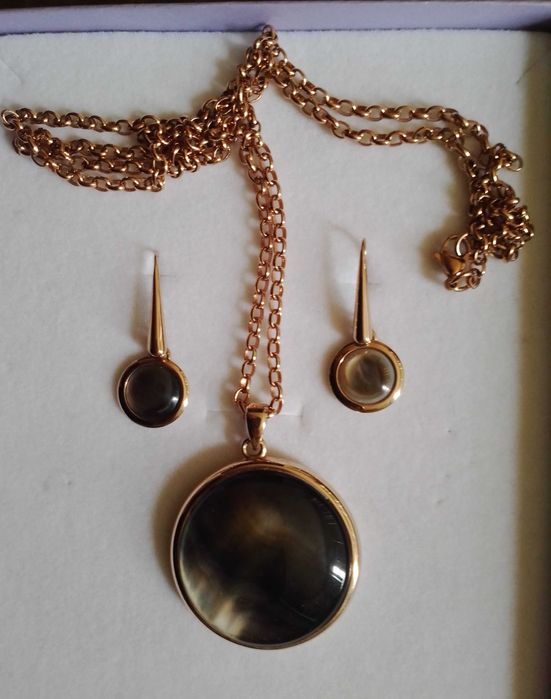 Комплект бижута с тигрово око