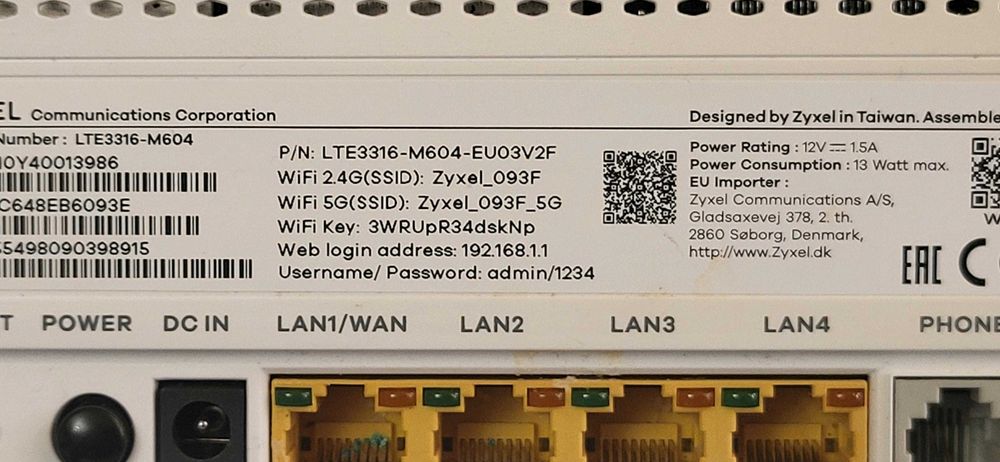ZYXEL 4G Router LTE3316-M604 liber