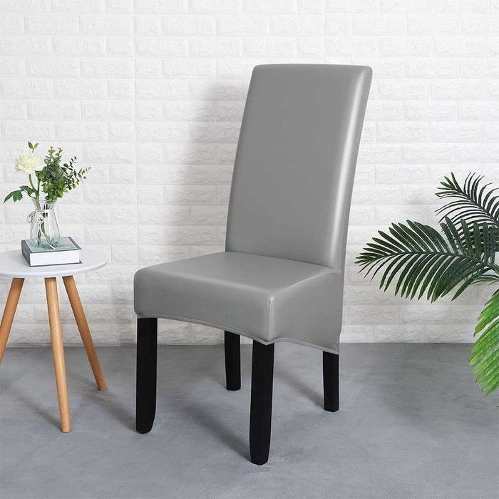 НОВИ! Комплект от 6 бр. XL калъфи за столове от PU кожа, водоустойчиви