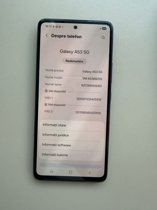 Samsung A53 5G Android 16 6GB Ram 128GB telefon smartphone