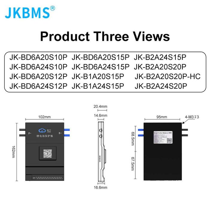 JK BMS 8s-20s 100A,  LiFePo4,Li-ion  fotovoltaice