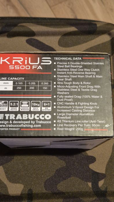 Vând 2 buc. Mulinete Trabucco Krius 5500FA