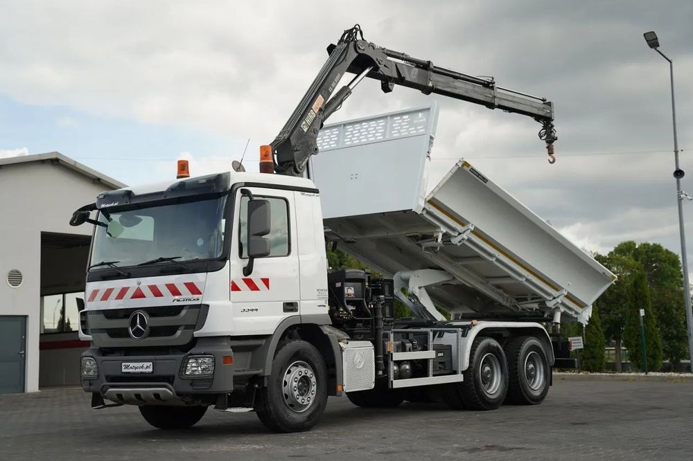 Mercedes-Benz ACTROS 3344 / 6x4 / BASCULATOR DUBLU / HYDRODOLT / + HIAB XS 166 HDS / RADIOCOMANDĂ / ROTATOARE / EPS + AMBREIAJ / EURO 5 /