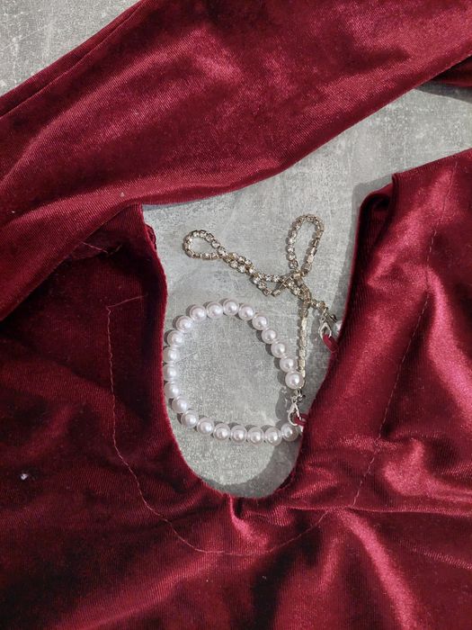 Рокля Бордо плюшена