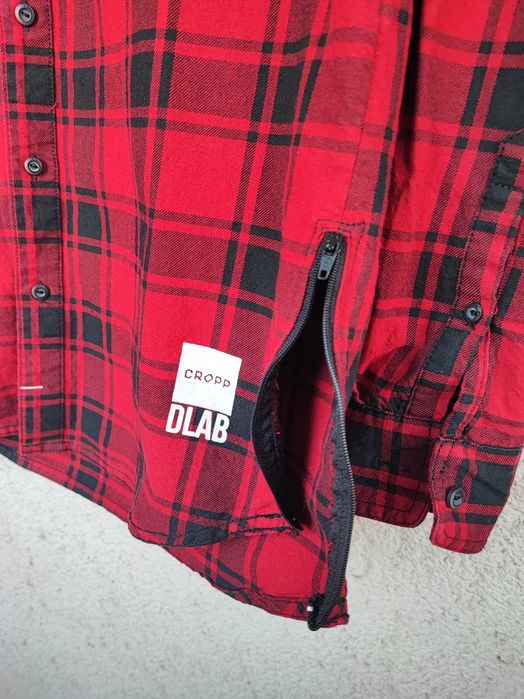 Cămașă Cropp in carouri roșu-negru, bumbac gros, slim fit, mărimea L