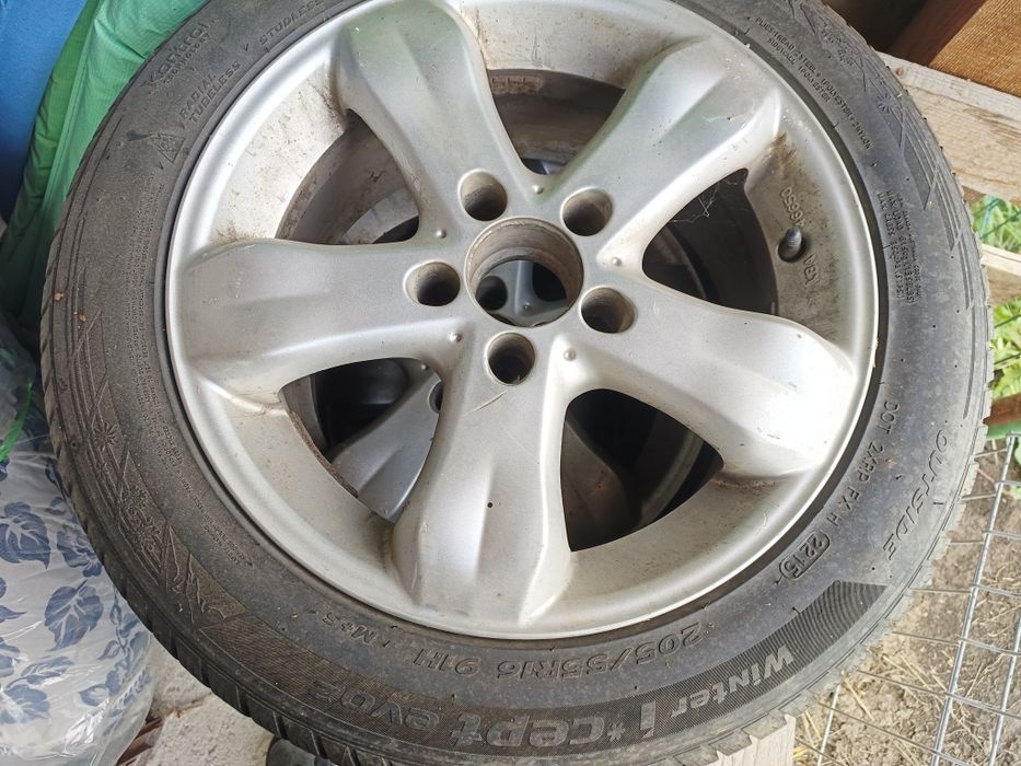 Jante Mercedes 5x112 cu cauciucuri de iarna 205/55/16
