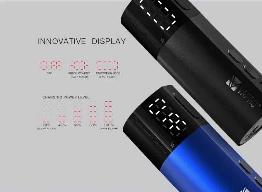 Mod tigara Vaptio VEX100 negru (black) cu display retro