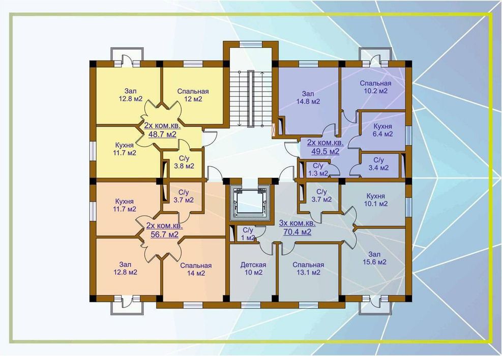 Новастройка Олмазор/Алимпия гостиница 2/7/8 50м2