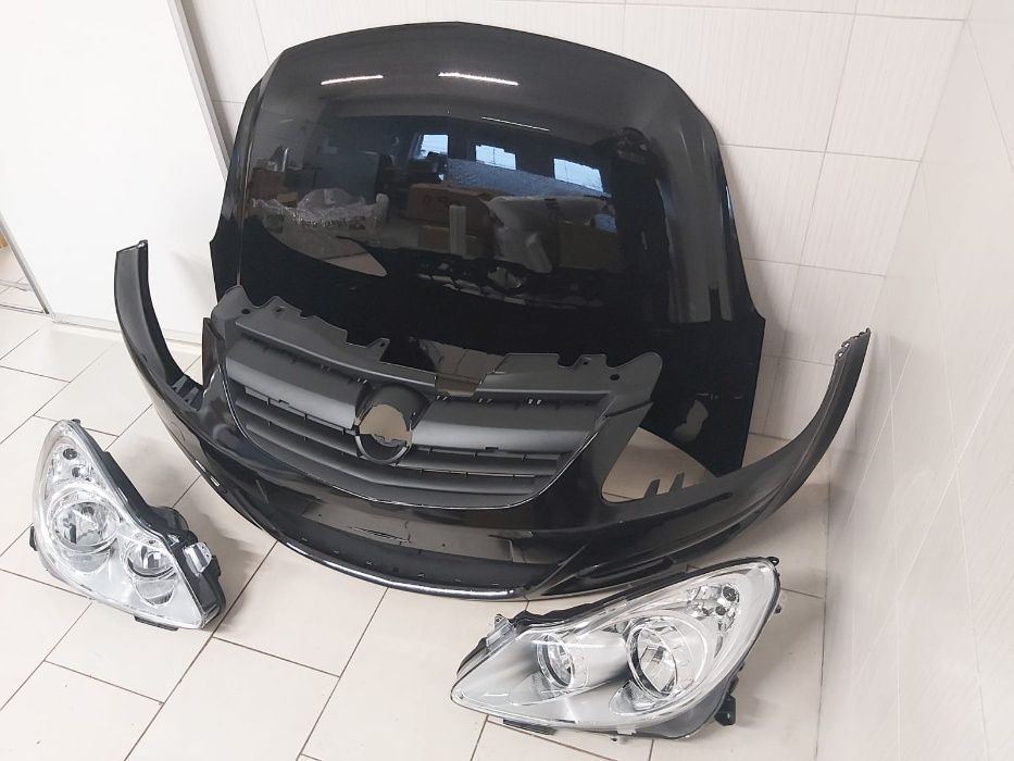 Pachet Bara+Faruri+Capota Fata Motor Opel Corsa D 06-11 (Z20R (Negru))